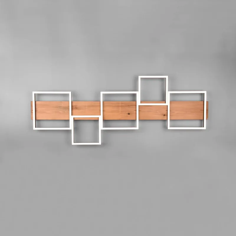 Harper LED plafondlamp met vijf vierkanten de Trio en Marron, Zwart mat – photo produit