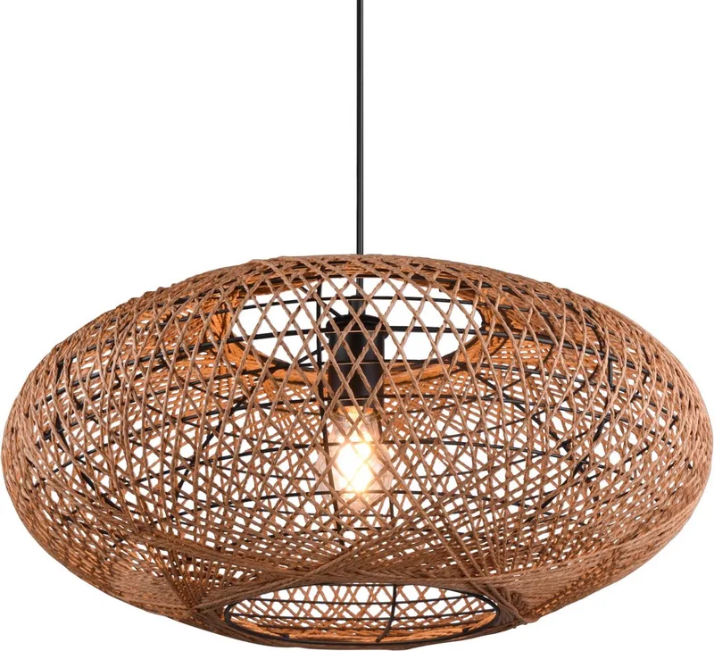 HEDDA - Hanglamp - excl. 1x E27 4W - Aanpasbaar in hoogte van Trio in Zwart mat – productfoto