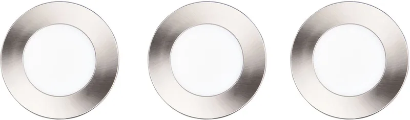 HIMAL - Inbouwspot - incl. 3x SMD 3,5 W - Plafondbevestiging - Helderheid instelbaar - DIP - Schakelaar de Trio en Nikkel mat – photo produit