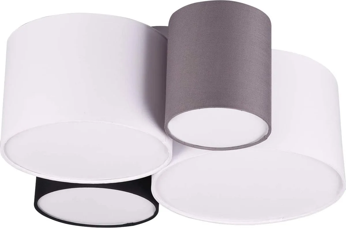 HOTEL - Plafondlamp - Multicolour - excl. 4x E27 3,5 W - Plafondbevestiging de Trio en Blanc – photo produit