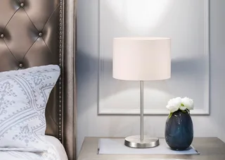 HOTEL - Tafellamp - mat - excl. 1x E14 4,9 W - Snoerschakelaar fra Trio i Nikkel – produktbillede 4 af 5