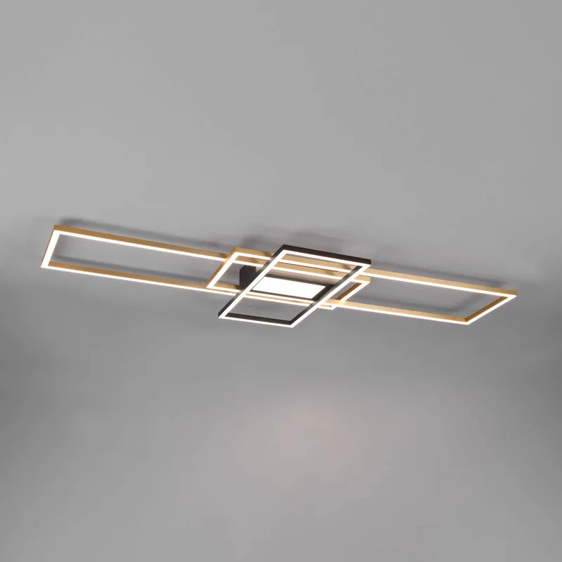 Irvine LED plafondlamp, CCT, dimbaar, messing von Trio in Mat messing, Schwarz, Weiß – Produktfoto