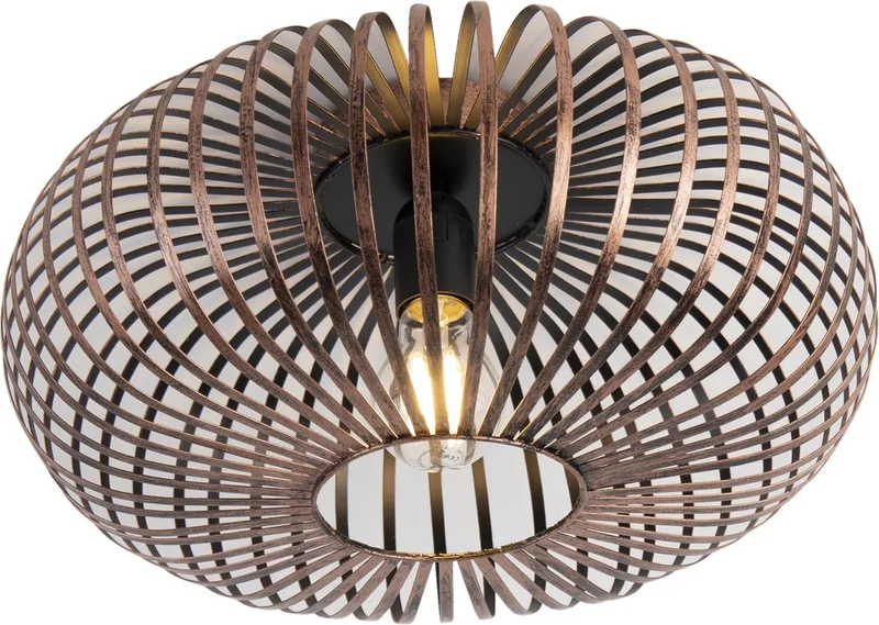 JOHANN - Plafondlamp - excl. 1x E27 4 W - Dimbaar met schakelaar - Niet extern dimmerbaar - Sterlichteffect - 4000K von Trio in Koperkleurig antiek – Produktfoto