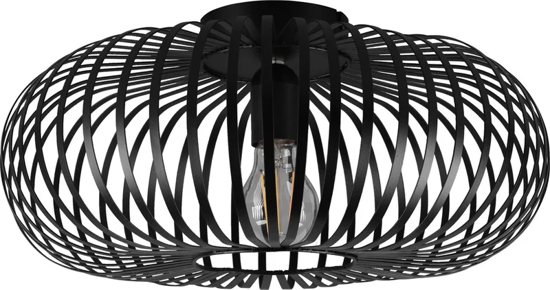 JOHANN - Plafondlamp - excl. 1x E27 4 W - Plafondbevestiging von Trio in Zwart mat – Produktfoto