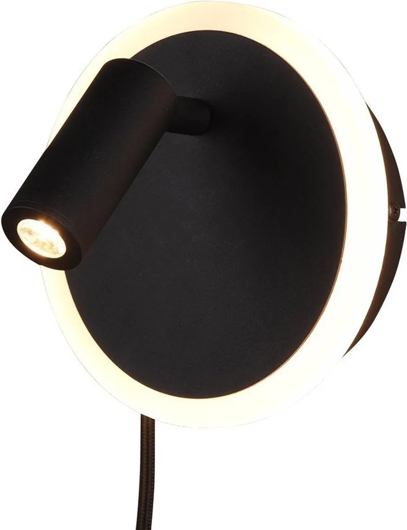 JORDAN - Wandlamp - incl. 1x SMD 5 W de Trio en Zwart mat – photo produit