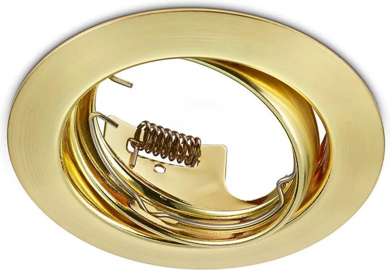 JURA - Inbouwspot - excl. 1x GU10 3 W - Zwenkbaar - Plafondbevestiging - rond de Trio en Messing mat – photo produit