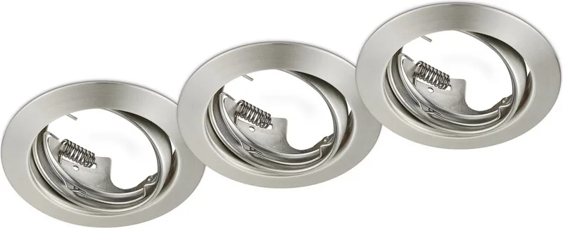 JURA - Inbouwspot - excl. 3x GU10 3 W - Zwenkbaar - Plafondbevestiging - rond fra Trio i Nikkel mat – produktbillede