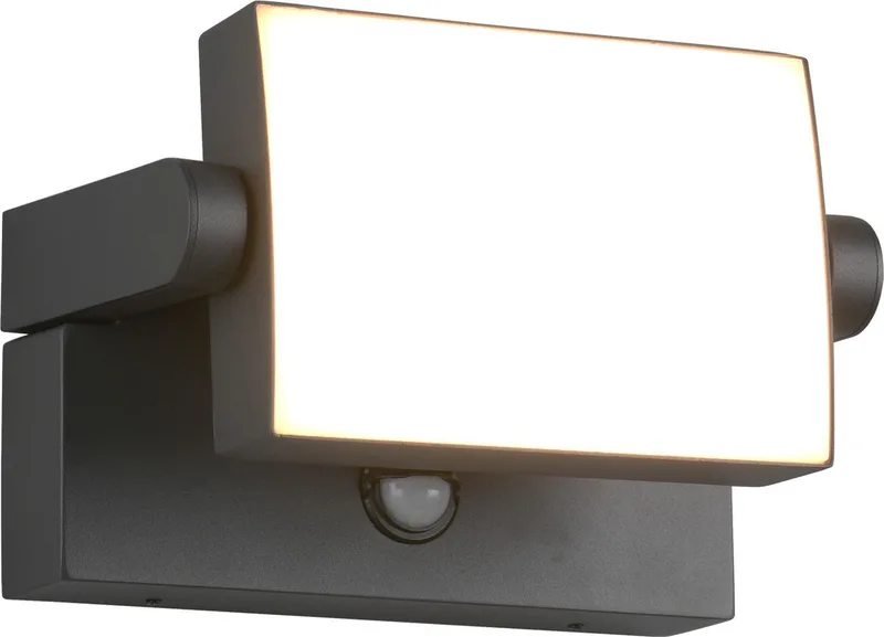 LED-sensor-udendørs LED-væglampe KANSAS antracit Bredde 20 cm IP54 fra Trio i Antracit – produktbillede