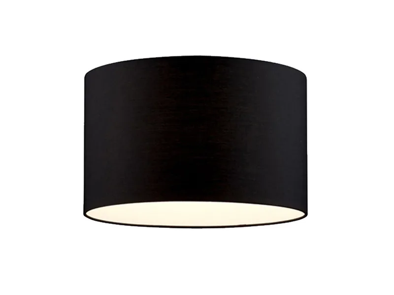 Lampenschirm aus Stoff Ø 40cm für E27 Fassung, großer Stoffschirm rund für Stehlampen, Bogenlampen, Hängelampe de Trio en Noir – photo produit
