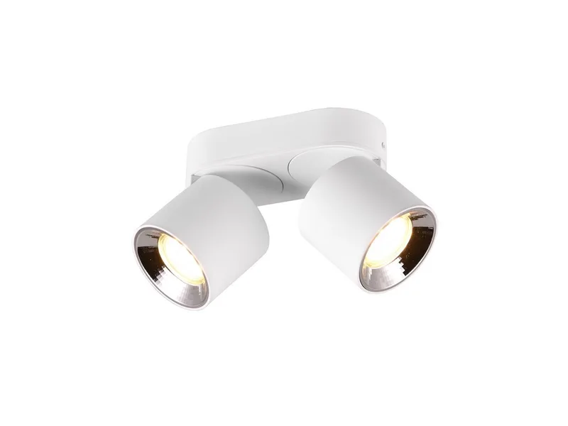 LED Aufbaustrahler Aufbauspot Metall Breite 18cm, dimmbar, LED wechselbar, Warmweiß, innen Decken-Strahler Aufputz, auch als Einbaustrahler, inkl. GU10 LED de Trio en Blanc – photo produit