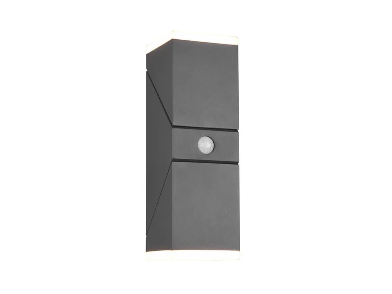 LED Außen-Wandleuchte, Bewegungsmelder, LED fest integriert, warmweiß, Wand Außenleuchte, Hausbeleuchtung Leuchtelemente schwenkbar Höhe 28cm by Trio in Grey – product photo