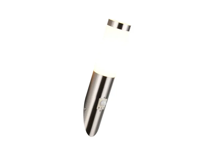 LED Außen-Wandleuchte Edelstahl mit Bewegungsmelder, Höhe 39cm, Bewegungssensor, LED wechselbar, warmweiß, Wand Außenleuchte Haustür, moderne Hausbeleuchtung inkl. E27 LED von Trio in Silber – Produktfoto