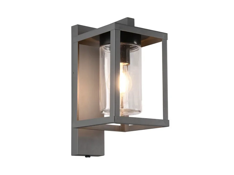 LED Außen-Wandleuchte inkl. E27 LED, Höhe 33cm, Dämmerungssensor, LED wechselbar, warmweiß, Wand Außenleuchte, Fassadenbeleuchtung Hauswand Haustür, Wandlampe de Trio en Noir – photo produit