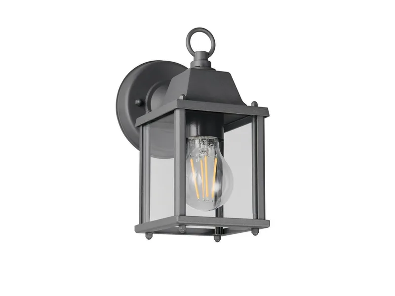 LED Außen-Wandleuchte, LED wechselbar, Warmweiß, Außenlampe Wand-Laterne Landhausstil Außenwandlampe Anthrazit, H: 22cm fra Trio i Grå – produktbillede
