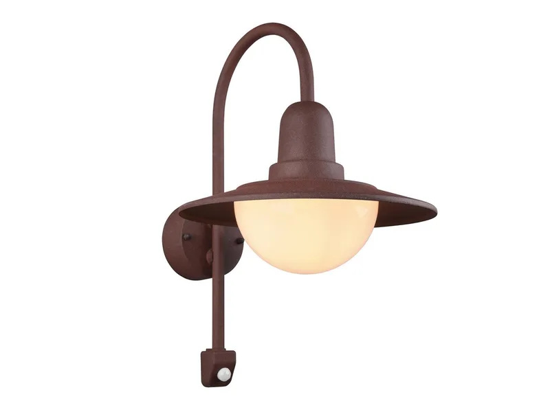 LED Außen-Wandleuchte mit Bewegungsmelder, Höhe 45cm, Bewegungssensor, LED wechselbar, Warmweiß, Wand Außenleuchte Landhausstil, Fassadenbeleuchtung inkl. E27 LED fra Trio i Brun – produktbillede