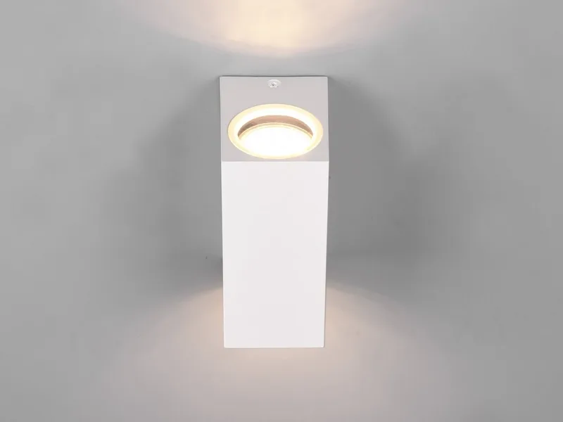 LED Außen-Wandleuchte up and Down Aluminium Höhe 15cm, LED wechselbar, warmweiß, Wand Außenleuchte, Fassadenbeleuchtung Hauswand Haustür mit GU10 LED från Trio i Vit – produktbild 5 av 5