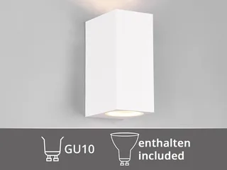 LED Außen-Wandleuchte up and Down Aluminium Höhe 15cm, LED wechselbar, warmweiß, Wand Außenleuchte, Fassadenbeleuchtung Hauswand Haustür mit GU10 LED från Trio i Vit – produktbild 4 av 5