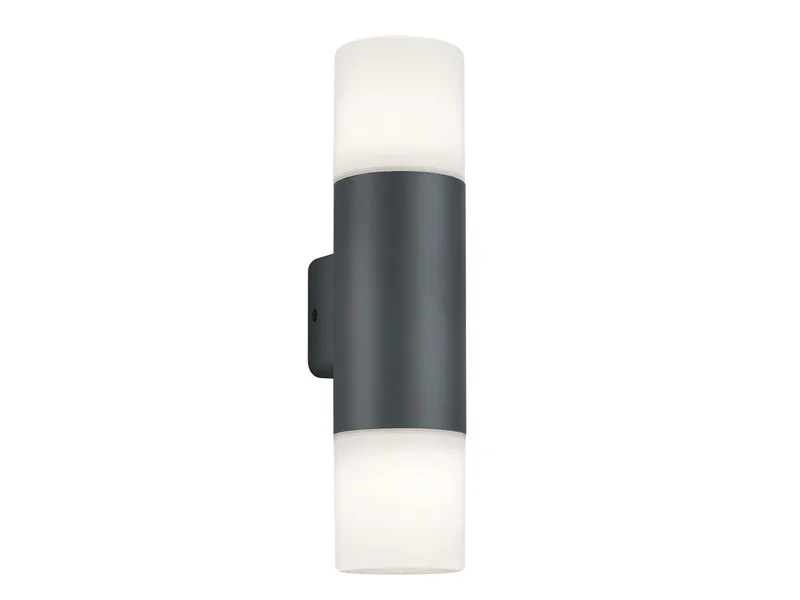 LED Außen-Wandleuchte Up and Down in Anthrazit, Höhe 33cm, LED wechselbar, Warmweiß, Außenleuchte, Terrassenleuchte, moderne Fassadenbeleuchtung Haus-Wand von Trio in Schwarz – Produktfoto