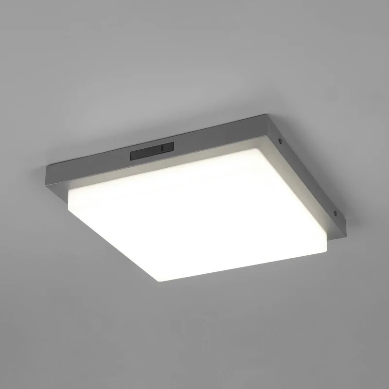 LED buiten wandlamp Bermejo, hoekig, sensor, CCT fra Trio i Antracit – produktbillede
