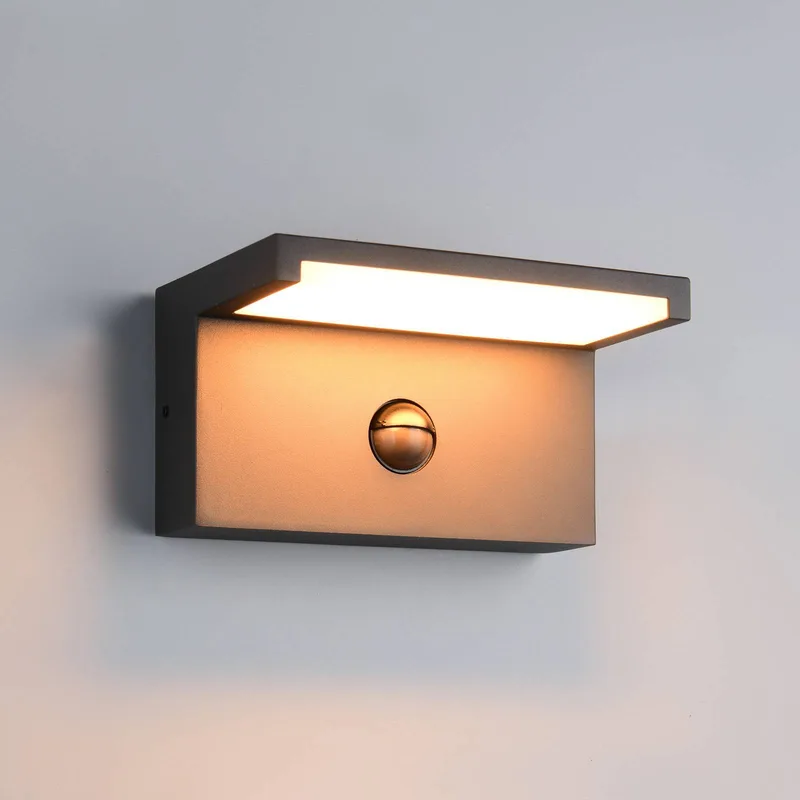 LED buiten wandlamp Ravi, Breedte 18 cm Sensor, IP54 by Trio in Anthracite – product photo