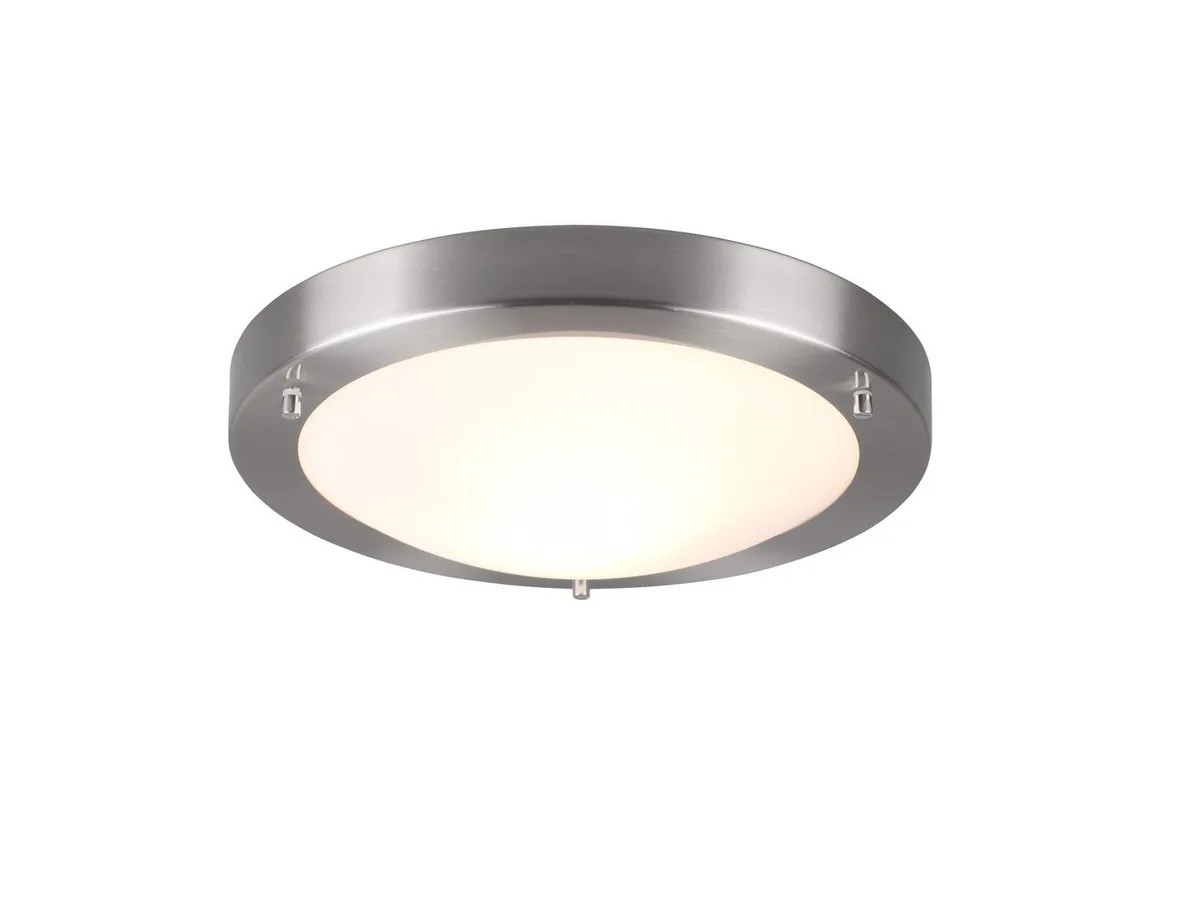 LED Deckenleuchte, LED wechselbar, Warmweiß, Badezimmer-Lampen Decke, Bad-lampe & Gäste WC Silber Treppenhaus, IP44 von Trio in Silber – Produktfoto