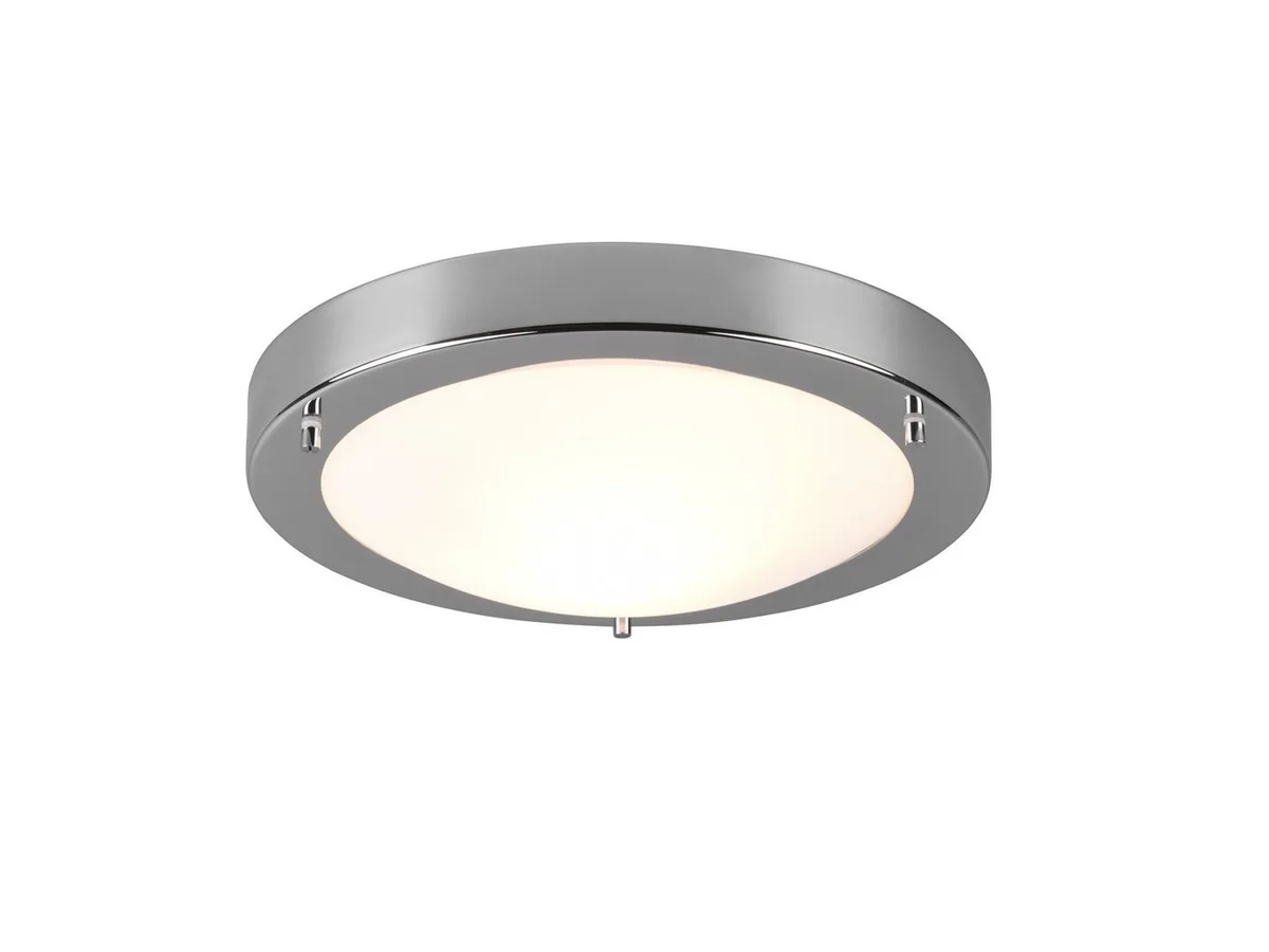 LED Deckenleuchte, LED wechselbar, Warmweiß, Badezimmer-Lampen Decke, Bad-lampe & Gäste WC Chrom Treppenhaus, IP44 de Trio en Argent – photo produit
