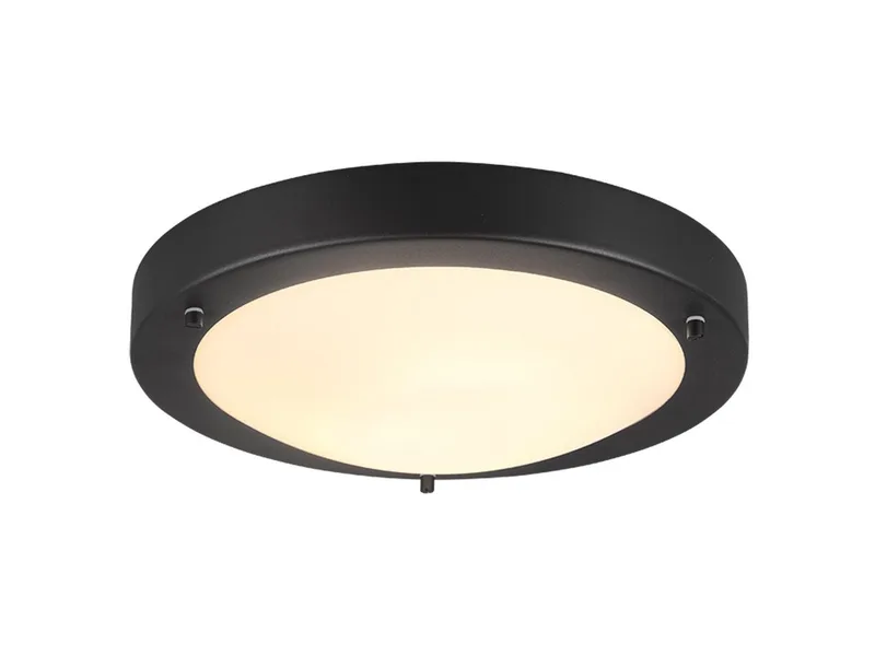 LED Deckenleuchte, LED wechselbar, Warmweiß, Badezimmer-Lampen Decke Bad-lampe & Gäste WC Treppenhaus, IP44 von Trio in Schwarz – Produktfoto