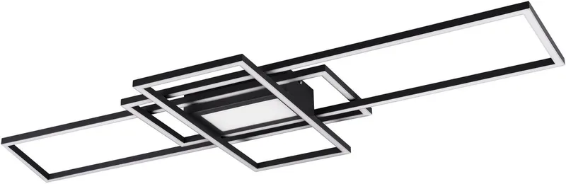 LED Deckenleuchte MILA, Dimmfunktion, Memoryfunktion, Nachtlichtfunktion, LED fest integriert, Farbwechsler, Neutralweiß, Warmweiß, Tageslichtweiß, Deckenlampe inkl. Fernbedienung, dimmbar, 3000 - 6500K, 105xx42x6,5 cm von Trio in Grau – Produktfoto