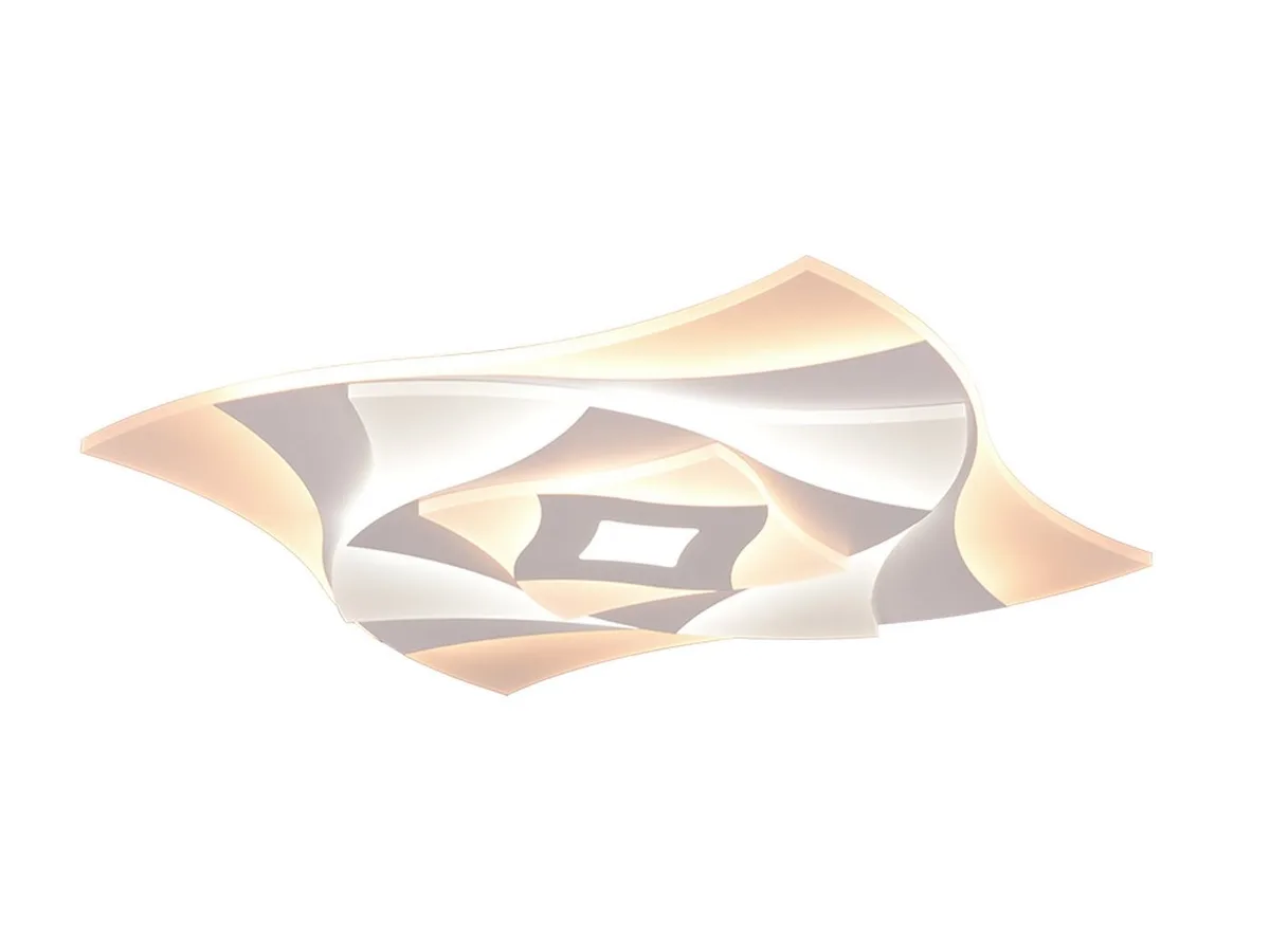 LED Deckenleuchte mit Fernbedienung & Tageslicht 48 x 48cm, Memoryfunktion, LED fest integriert, Neutralweiß, Warmweiß, Tageslichtweiß, Tageslicht-Lampe Decke flach, Deckenlampe dimmbar über Licht-Schalter de Trio en Blanc – photo produit