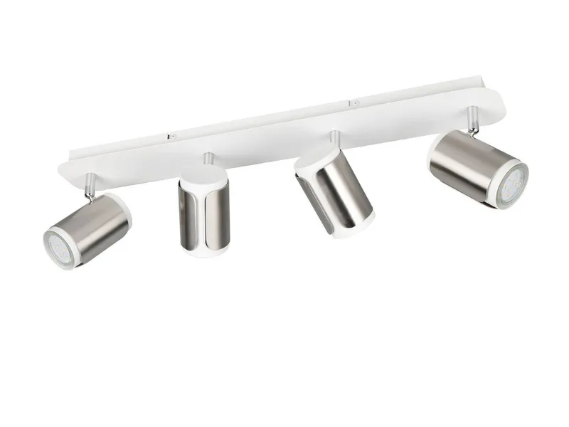 LED Deckenspot, LED wechselbar, Warmweiß, Spotlampen Deckenstrahler Weiß Silber & Wandstrahler innen, 60cm lang de Trio en Argent, Blanc – photo produit