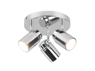 LED Deckenstrahler als Badezimmer-Lampe geeignet Ø 20cm, dimmbar, LED wechselbar, Warmweiß, innen Bad-Lampe Decke, Strahler schwenkbar inkl. GU10 LED de Trio en Argent – photo produit 1 sur 5