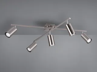 LED Deckenstrahler Arme & Spots schwenkbar, Breite 77,5cm, dimmbar, LED wechselbar, Warmweiß, große Deckenleuchte innen Esstisch-Lampe, Wohnzimmer inkl. GU10 LEDs von Trio in Silber – Produktfoto 4 von 5