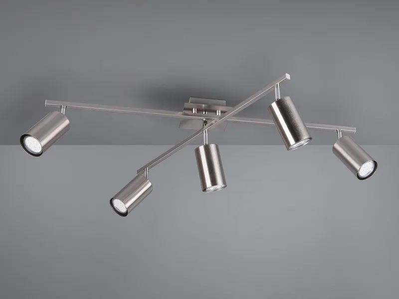 LED Deckenstrahler Arme & Spots schwenkbar, Breite 77,5cm, dimmbar, LED wechselbar, Warmweiß, große Deckenleuchte innen Esstisch-Lampe, Wohnzimmer inkl. GU10 LEDs von Trio in Silber – Produktfoto 4 von 5