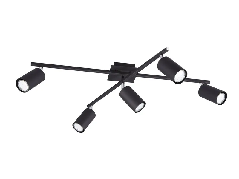 LED Deckenstrahler Arme & Spots schwenkbar, Breite 77,5cm, dimmbar, LED wechselbar, Warmweiß, große Deckenleuchte innen Esstisch-Lampe, Wohnzimmer inkl. GU10 LEDs från Trio i Svart – produktbild