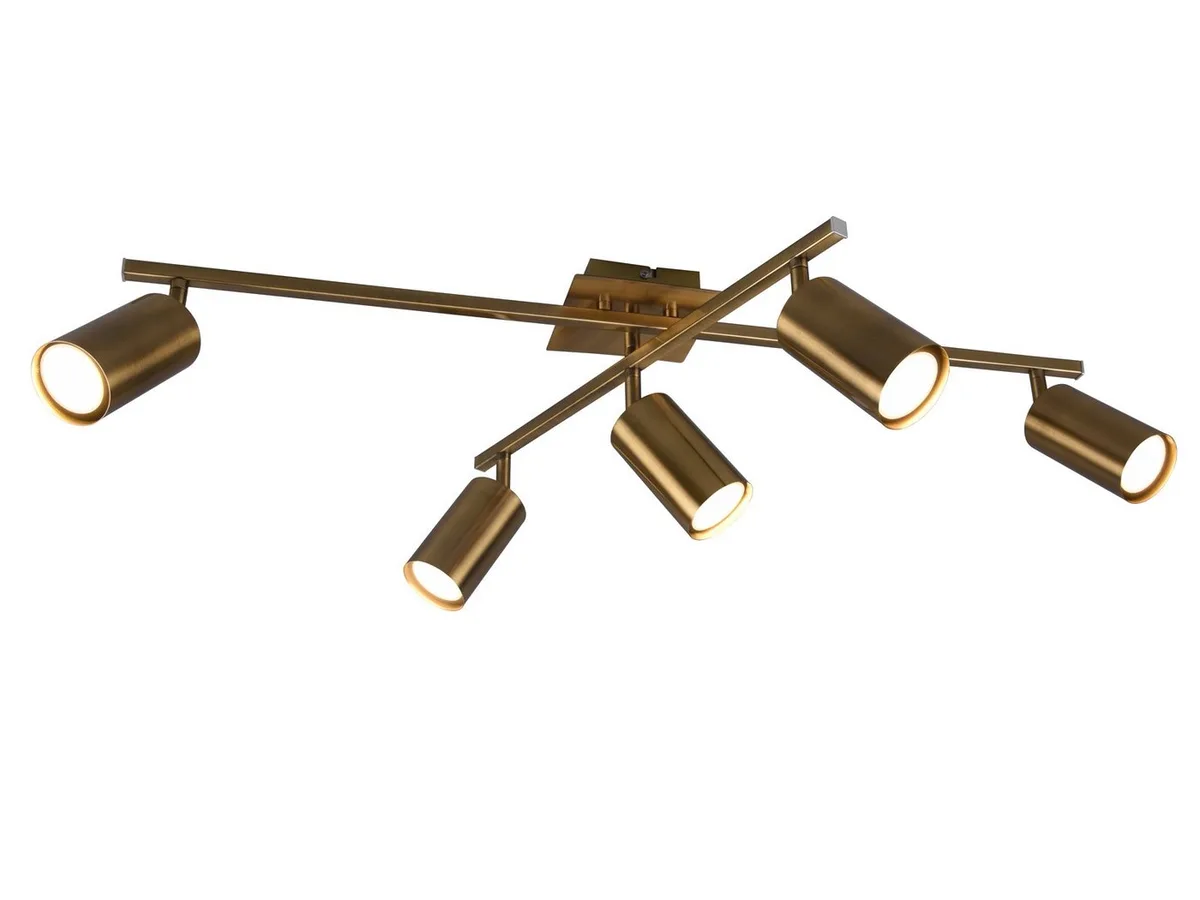 LED Deckenstrahler Arme & Spots schwenkbar, Breite 77,5cm, dimmbar, LED wechselbar, Warmweiß, große Deckenleuchte innen Esstisch-Lampe, Wohnzimmer inkl. GU10 LEDs de Trio en Or – photo produit