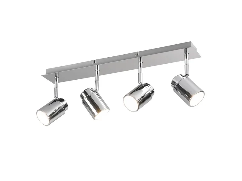 LED Deckenstrahler Badezimmer geeignet, Breite 52cm, dimmbar, LED wechselbar, Warmweiß, innen Bad-Lampe Decke, Strahler schwenkbar inkl. GU10 LED de Trio en Argent – photo produit 1 sur 5