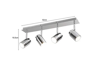 LED Deckenstrahler Badezimmer geeignet, Breite 52cm, dimmbar, LED wechselbar, Warmweiß, innen Bad-Lampe Decke, Strahler schwenkbar inkl. GU10 LED de Trio en Argent – photo produit 4 sur 5