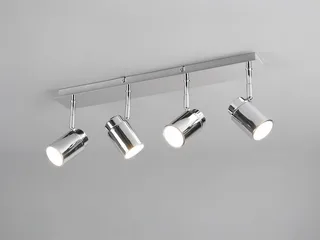 LED Deckenstrahler Badezimmer geeignet, Breite 52cm, dimmbar, LED wechselbar, Warmweiß, innen Bad-Lampe Decke, Strahler schwenkbar inkl. GU10 LED de Trio en Argent – photo produit 3 sur 5