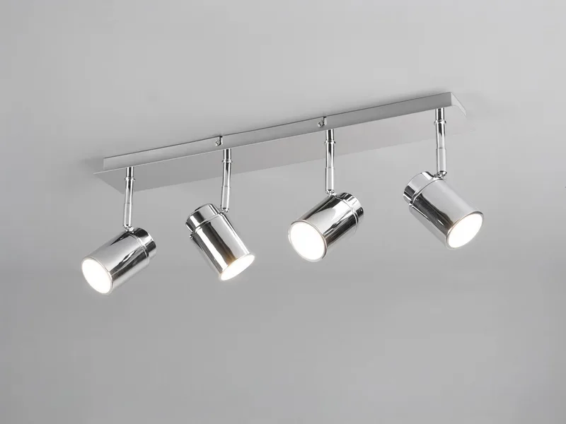 LED Deckenstrahler Badezimmer geeignet, Breite 52cm, dimmbar, LED wechselbar, Warmweiß, innen Bad-Lampe Decke, Strahler schwenkbar inkl. GU10 LED de Trio en Argent – photo produit 3 sur 5