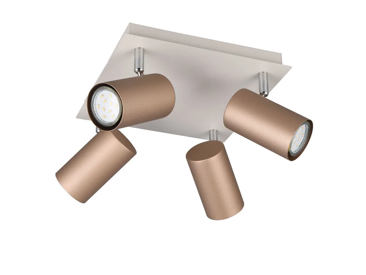 LED Deckenstrahler Spots schwenkbar inkl. GU10 LED 24x 24cm, dimmbar, LED wechselbar, Warmweiß, innen Deckenleuchte mehrflammig, moderne Deckenspots by Trio in Brown, Grey – product photo