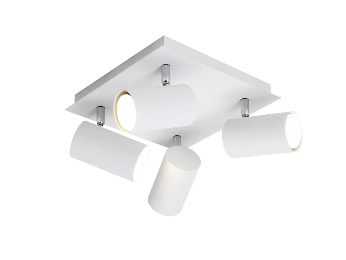 LED Deckenstrahler Spots schwenkbar inkl. GU10 LED 24x 24cm, dimmbar, LED wechselbar, Warmweiß, innen Deckenleuchte mehrflammig, moderne Deckenspots de Trio en Blanc – photo produit