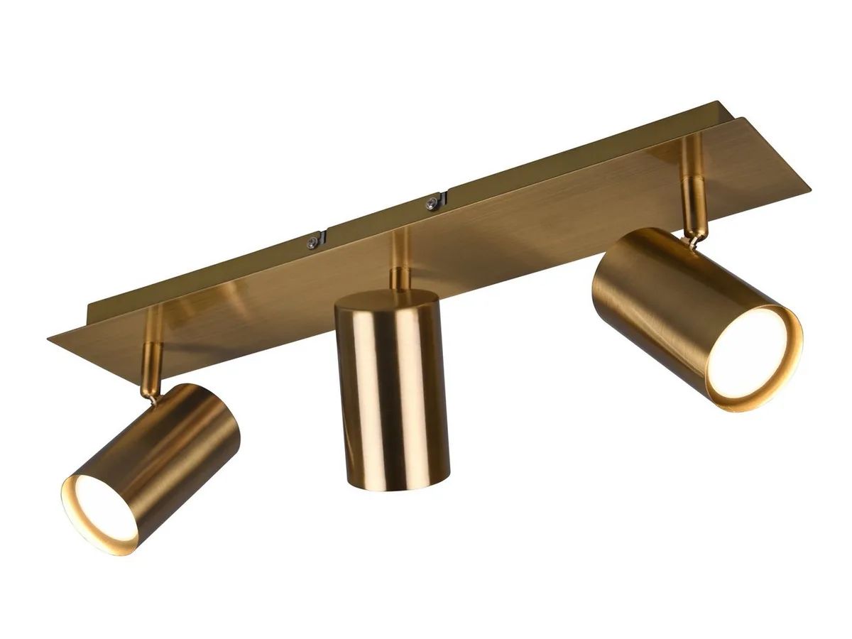 LED Deckenstrahler Spots schwenkbar inkl. GU10 LED, dimmbar, LED wechselbar, Warmweiß, Breite 48cm, innen Deckenleuchte mit 3x Strahler, Wohnzimmer & Flur de Trio en Or – photo produit