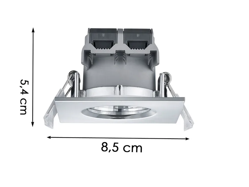 LED Einbaustrahler, Dimmfunktion, LED fest integriert, Warmweiß, 4er-SET Deckeneinbauleuchte, Badlampe Decke Dusche Silber 8 x 8cm IP65 de Trio en Argent – photo produit 3 sur 5