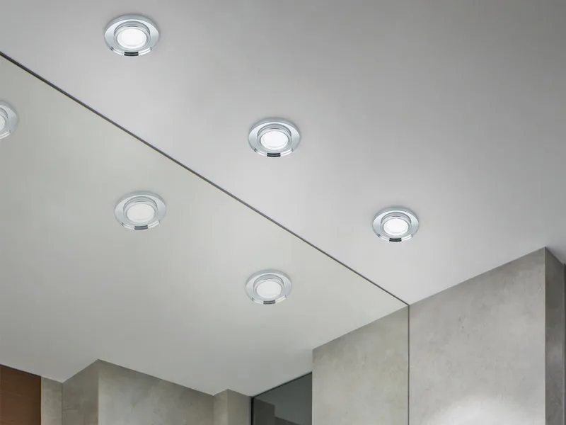 LED Einbaustrahler, Dimmfunktion, LED wechselbar, Warmweiß, Decken-einbauleuchte, Einbau Decken-spots dimmbar, Silber Ø 9cm från Trio i Silver – produktbild 3 av 5
