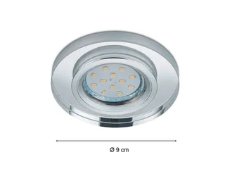 LED Einbaustrahler, Dimmfunktion, LED wechselbar, Warmweiß, Decken-einbauleuchte, Einbau Decken-spots dimmbar, Silber Ø 9cm från Trio i Silver – produktbild 4 av 5