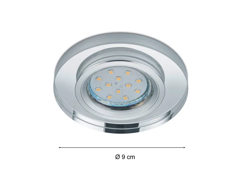 LED Einbaustrahler, Dimmfunktion, LED wechselbar, Warmweiß, Decken-einbauleuchte, Einbau Decken-spots dimmbar, Silber Ø 9cm från Trio i Silver – produktbild 4 av 5
