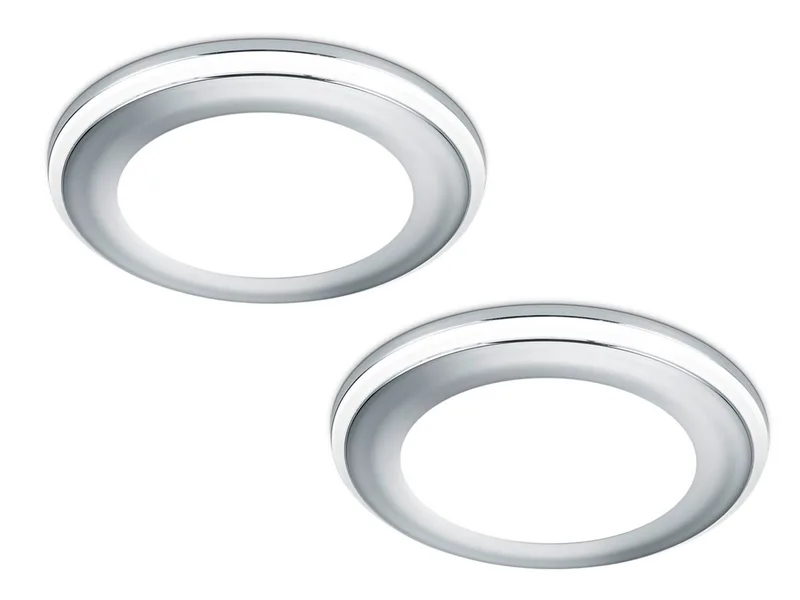 LED Einbaustrahler, LED fest integriert, Warmweiß, Deckeneinbauleuchten 2er Set, Einbau Decken-spot Silber für die Decke de Trio en Argent – photo produit
