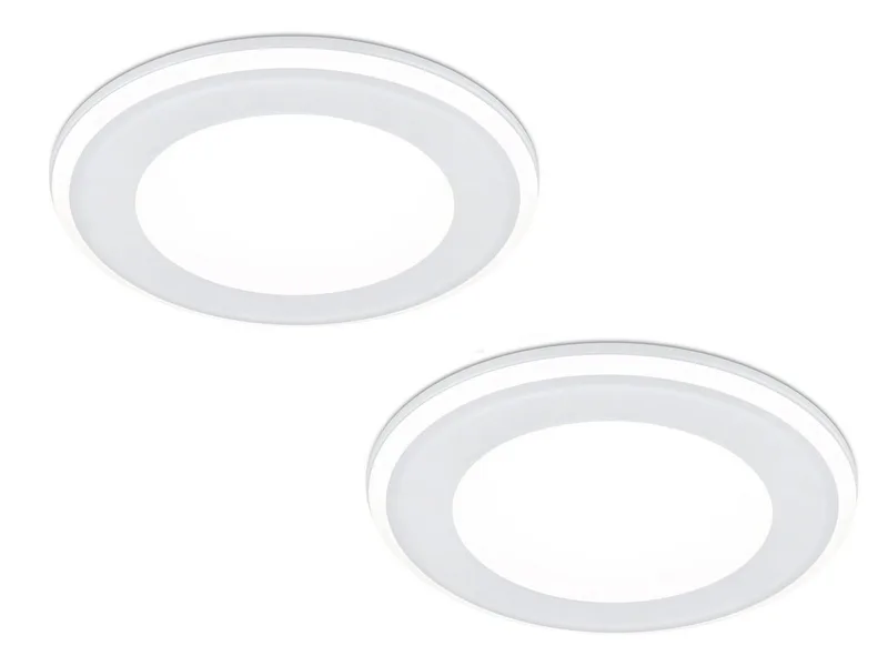 LED Einbaustrahler, LED fest integriert, Warmweiß, Deckeneinbauleuchten 2er Set, Einbau Decken-spot für die Decke de Trio en Blanc – photo produit