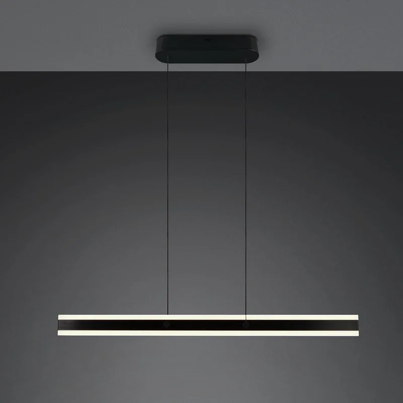 LED hanglamp Arcola, lengte 115 cm, CCT, 2-lamps. von Trio in Schwarz – Produktfoto