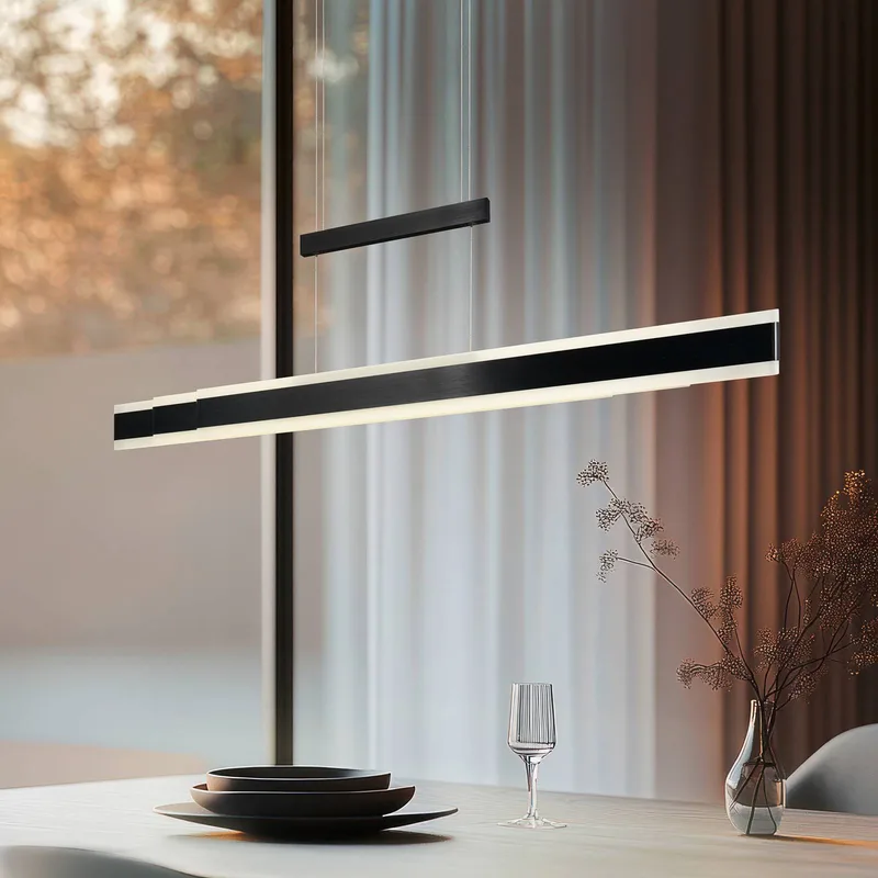 LED hanglamp Arcola lengte 152 cm Touchdimmer, CCT de Trio en Noir – photo produit